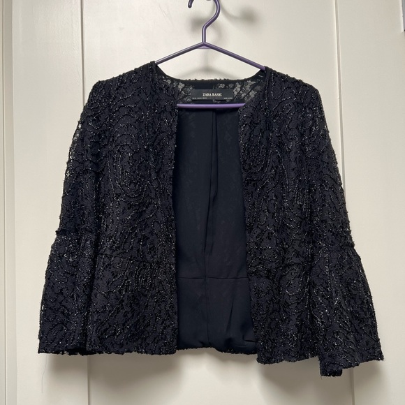 Zara Beaded Lace Blazer Jacket - Picture 1 of 8